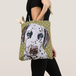 Bolso De Tela Dalmacia Cuta Con Patrón Verde De Flor Blanca