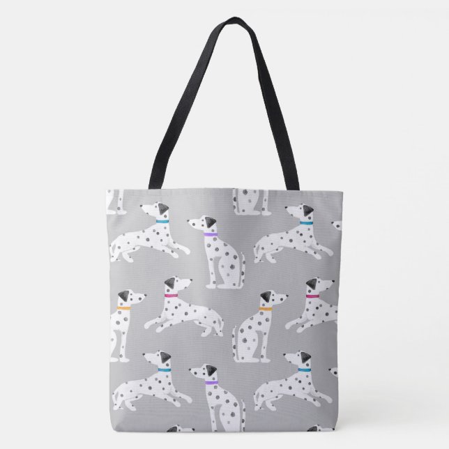 Bolso De Tela Dalmatia Dog Polka Dot Animal acuarela (Anverso)