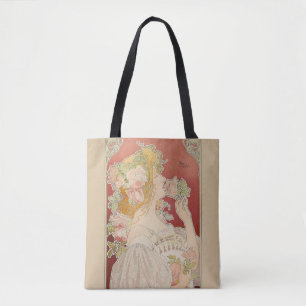 Bolso De Tela Dama Art Nouveau Belle Époque Rosas Livemont