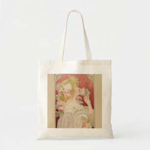 Bolso De Tela Dama Art Nouveau Belle Époque Rosas Livemont