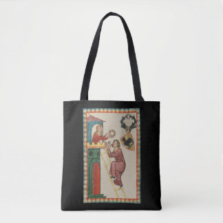 Bolso De Tela Dama dando regalo a pretendiente, siglo XIV