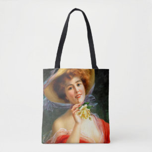 Bolso De Tela Dama de caída en rojo