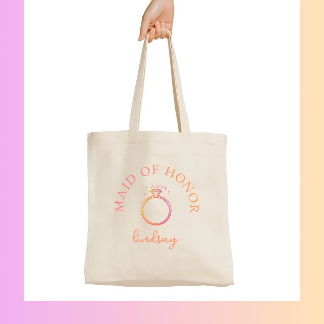 Bolso De Tela Dama de Honor! Anillo Fiesta de Despedida de Solte (Maid of Honor! Ring Bachelorette Party Tote Bag)