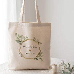 Bolso De Tela Dama de honor de oro botánico