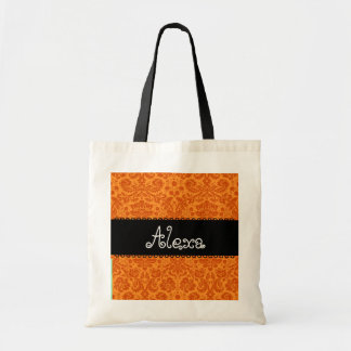 Bolso De Tela Dama de honor del damasco o tote anaranjada de la