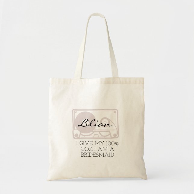 Bolso De Tela Dama de honor | Despedida de soltera con letra min (Frente)
