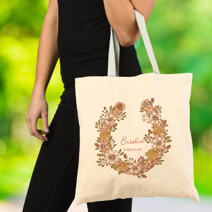 Bolso De Tela Dama de honor ecuestre boho herradura floral