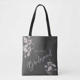Bolso De Tela Dama de honor elegante minimalista de acuarela gri