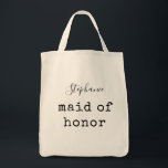 Bolso De Tela Dama de honor | Fiesta de boda personalizada simpl<br><div class="desc">Dama de honor | Bolsa de mano de fiesta de boda personalizada simple</div>