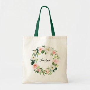 Bolso De Tela Dama de honor floral de la guirnalda de los rosas