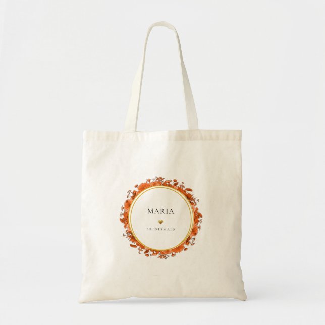 Bolso De Tela Dama de honor floral de otoño (Frente)