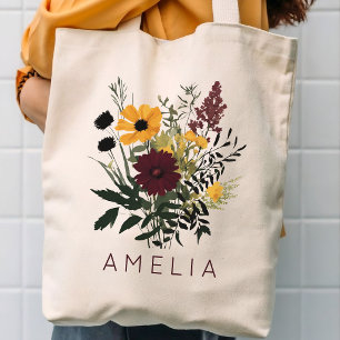 Bolso De Tela Dama de honor Flores silvestres Mamá Día de la M