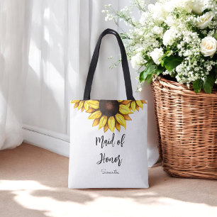 Bolso De Tela Dama de Honor Girasoles Boda