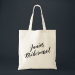 Bolso De Tela Dama de honor menor del tote el | de la escritura<br><div class="desc">La bolsa de asas menor de la dama de honor.</div>