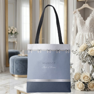 Bolso De Tela Dama de Honor Moderna   Boda de Lujo en Azul Polvo