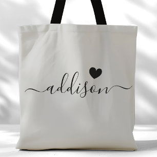 Bolso De Tela Dama de honor moderno guión corazón gris cálido