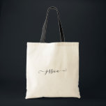 Bolso De Tela Dama de honor negra femenina conocida de encargo<br><div class="desc">La bolsa de asas negra femenina femenina simple conocida de encargo de la escritura
Gran idea para un regalo para sus damas de honor,  amigos y familia.</div>