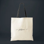 Bolso De Tela Dama de honor negra femenina conocida de encargo<br><div class="desc">La bolsa de asas negra femenina femenina simple conocida de encargo de la escritura
Gran idea para un regalo para sus damas de honor,  amigos y familia.</div>