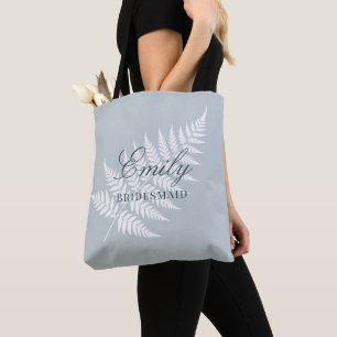 Bolso De Tela Dama de Honor Pastel Helecho Blanco Azul Helado