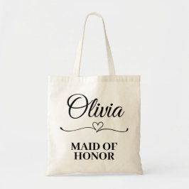 Bolso De Tela Dama de Honor Personalizada con Nombre Equipo de B