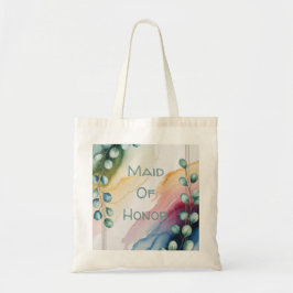 Bolso De Tela Dama de Honor Personalizada de Eucalipto con Acuar