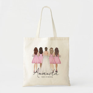 Bolso De Tela Dama de Honor Personalizada Regalo de Nombre Perso