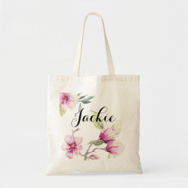 Bolso De Tela Dama de honor personalizada Tulip Magnolia Boda
