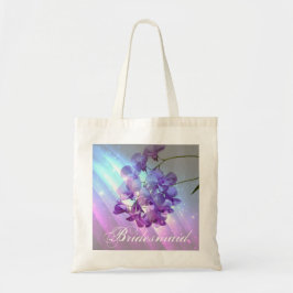 Bolso De Tela dama de honor púrpura de la orquídea de la lila