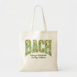 Bolso De Tela Dama de honor retro floral varsity BACH verde