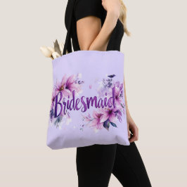 Bolso De Tela Dama de honor rosa lavanda floral