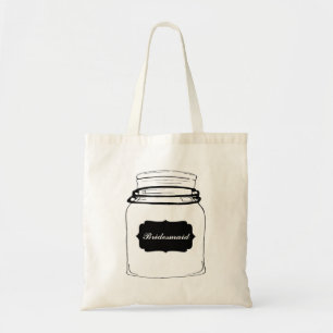Bolso De Tela Dama de honor rústica del tarro de albañil