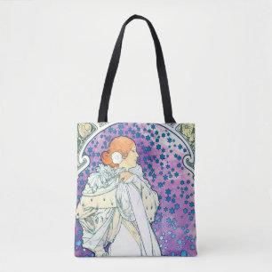 Bolso De Tela Dama de la Camelias, Alphonse Mucha