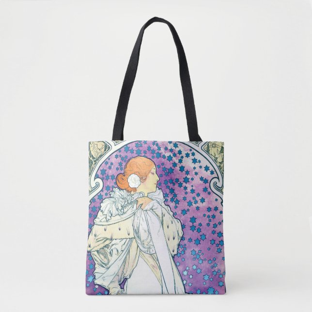 Bolso De Tela Dama de la Camelias, Alphonse Mucha (Anverso)