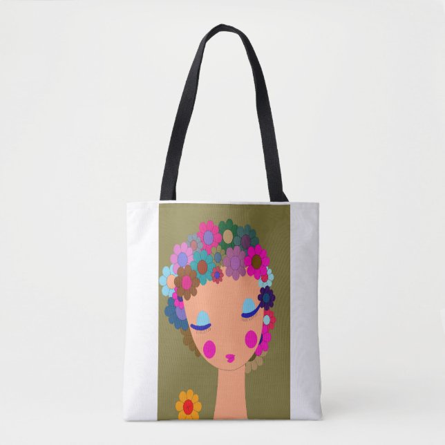 Bolso De Tela dama de las flores (Anverso)