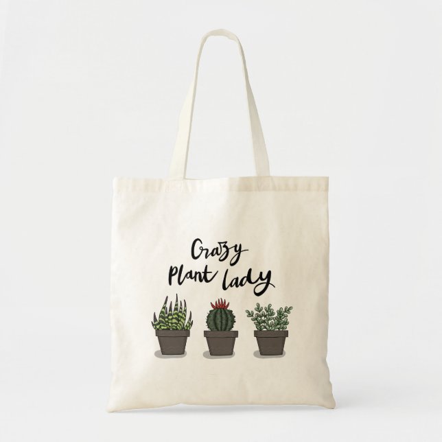 Bolso De Tela Dama de planta loca (Frente)