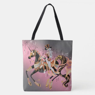 Bolso De Tela Dama de Steampunk y caballo mecánico