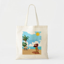 Bolso De Tela dama en la playa