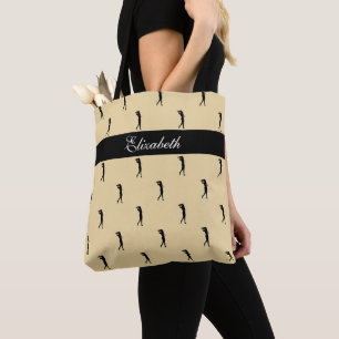 Bolso De Tela Dama Golfista Patrón de nombre personalizado Amari