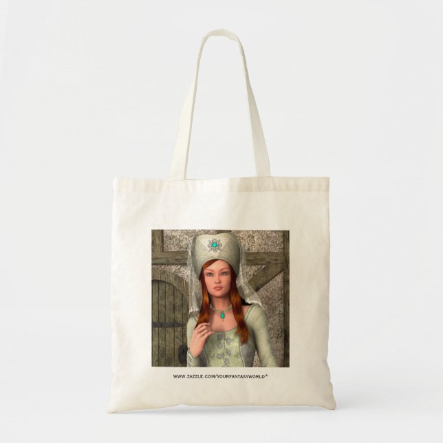 Bolso De Tela Dama Medieval  (Frente)