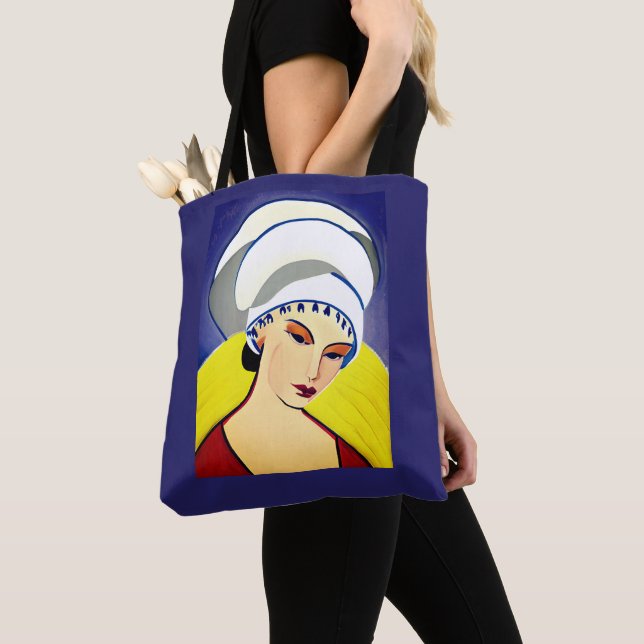 Bolso De Tela Dama moderna art decó en un turbante (Detalle)