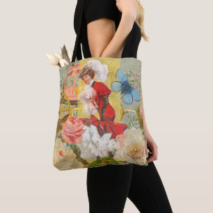 Bolso De Tela Dama victoriana mujer elegante rica ilustración ro