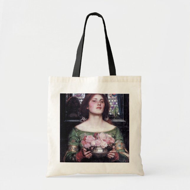 Bolso De Tela Dama y Rosas, John William Waterhouse (Frente)