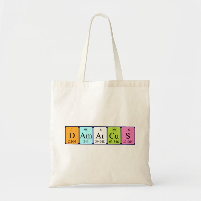 Bolso De Tela Damarcus nombretabla periódica tote bag (Frente)