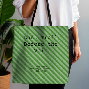Bolso De Tela Damas de Honor Rayado Verde Jardín Despedida de So