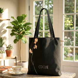 Bolso De Tela Damas Elegante Negro Floral Boho Lindo