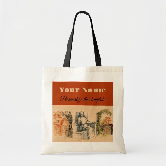 Bolso De Tela damas y casas modernas (Frente)