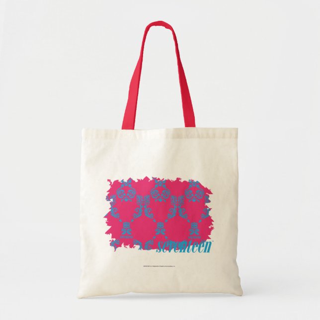 Bolso De Tela Damasco 3 Aguamarina-Magentas (Frente)