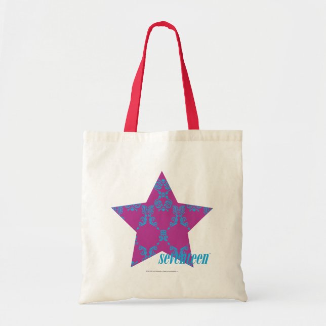 Bolso De Tela Damasco Aqua-Purple 3 (Frente)