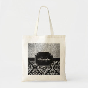 Bolso De Tela Damasco del Purpurina