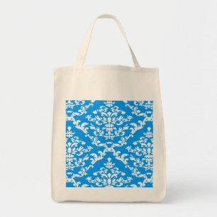 Bolso De Tela Damasco negrita azul claro @ Emporiomoffa